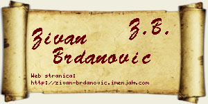 Živan Brdanović vizit kartica